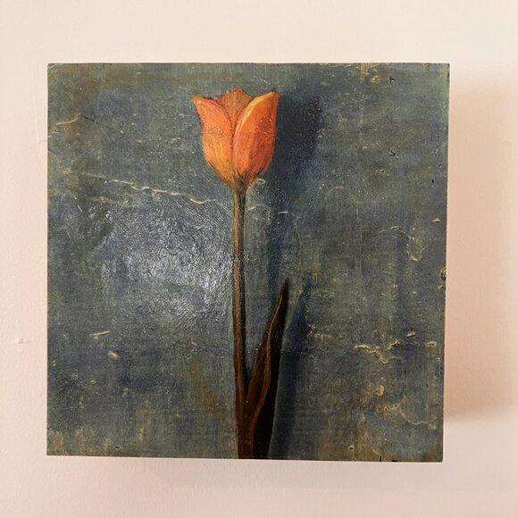 Trio of Single Tulips - Made by The Tulip Box  Montreal QC - On Wooden Block Fra - Picture 9 of 16